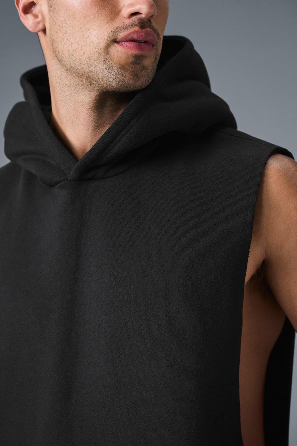 Sudadera con Capucha Alo Yoga Renown Sleeveless Hombre Negras | España  CTDL-09168