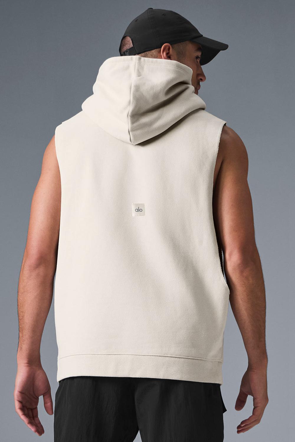 Sudadera con Capucha Alo Yoga Renown Sleeveless Hombre Bone | España  BTEI-02738
