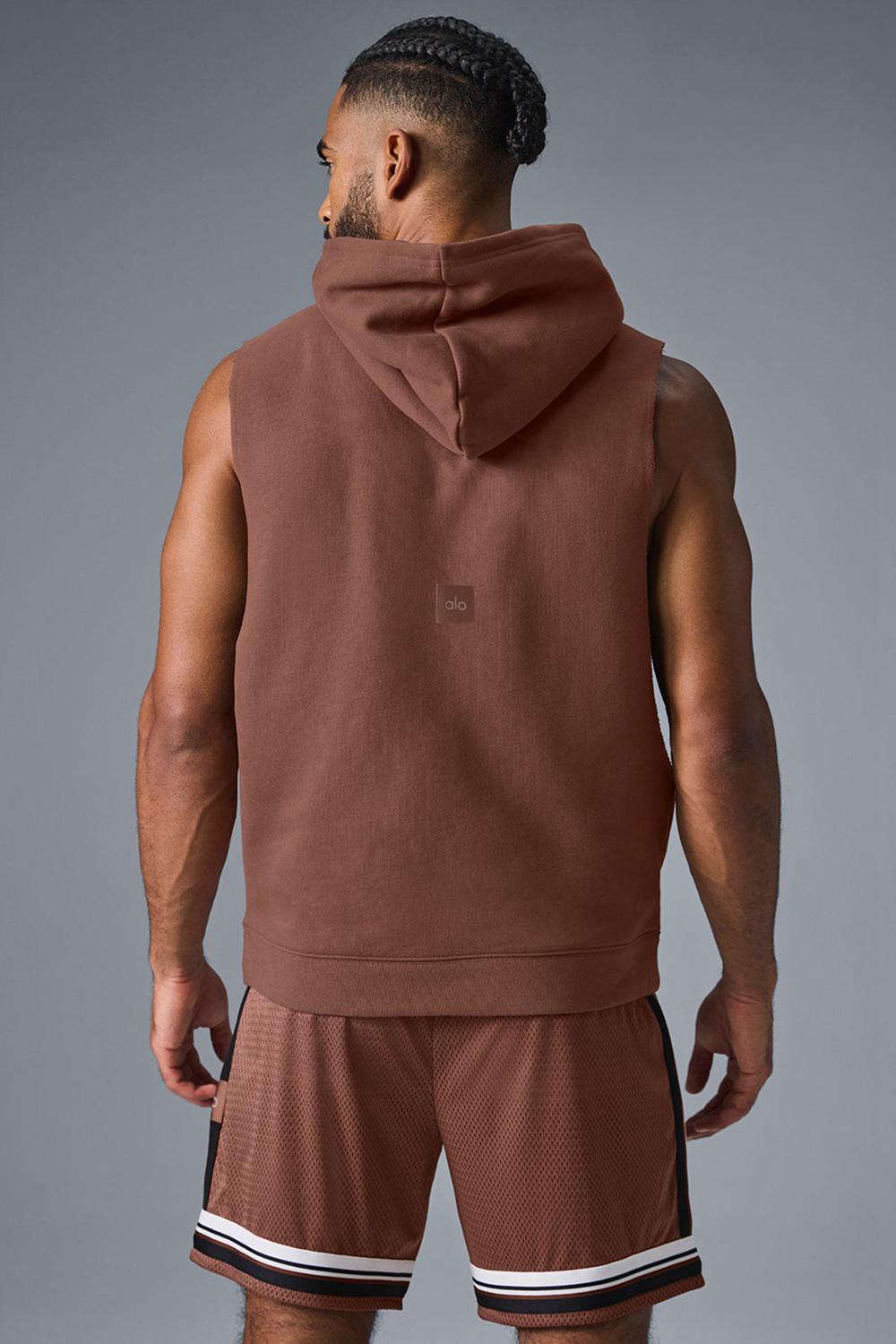Sudadera con Capucha Alo Yoga Renown Sleeveless Hombre Chestnut | España  PRCK-86425