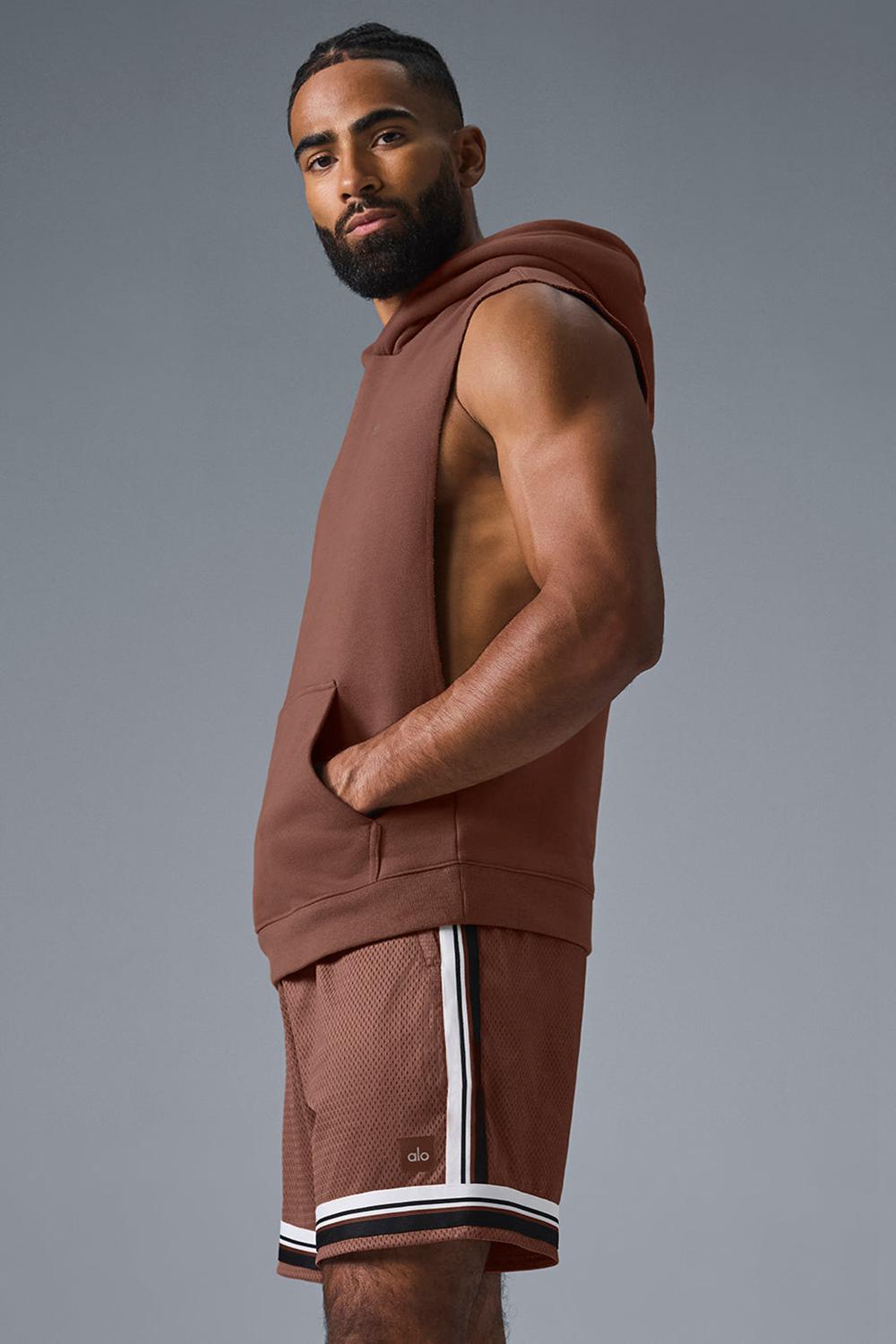 Sudadera con Capucha Alo Yoga Renown Sleeveless Hombre Chestnut | España  PRCK-86425