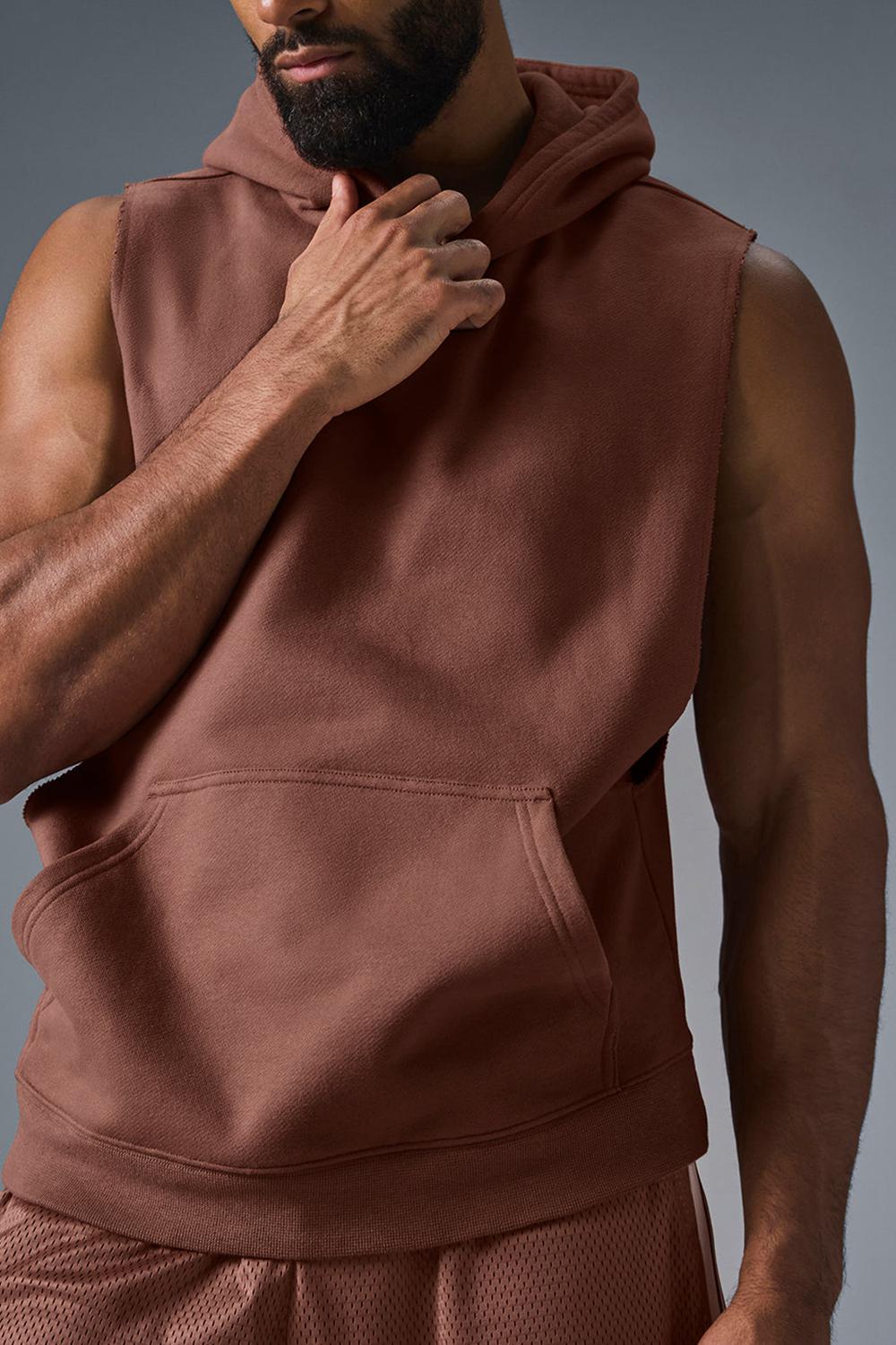 Sudadera con Capucha Alo Yoga Renown Sleeveless Hombre Chestnut | España  PRCK-86425