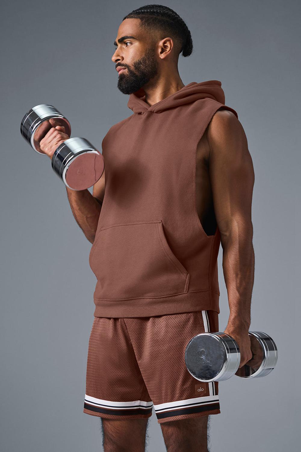 Sudadera con Capucha Alo Yoga Renown Sleeveless Hombre Chestnut | España  PRCK-86425