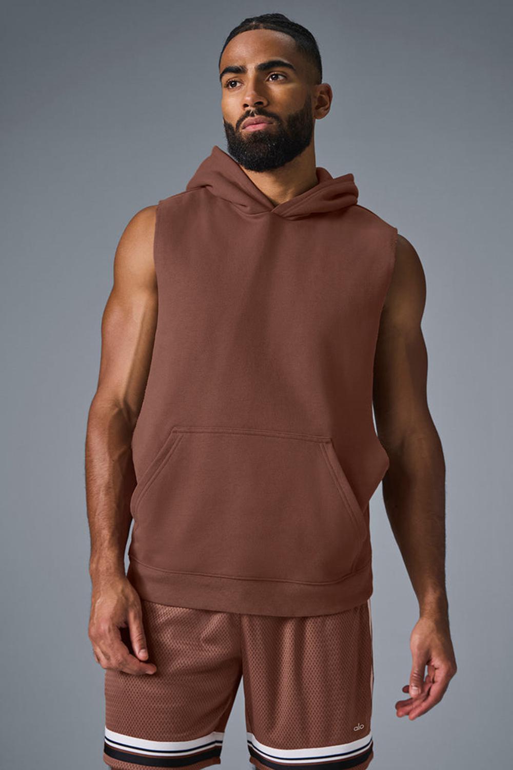 Sudadera con Capucha Alo Yoga Renown Sleeveless Hombre Chestnut | España  PRCK-86425