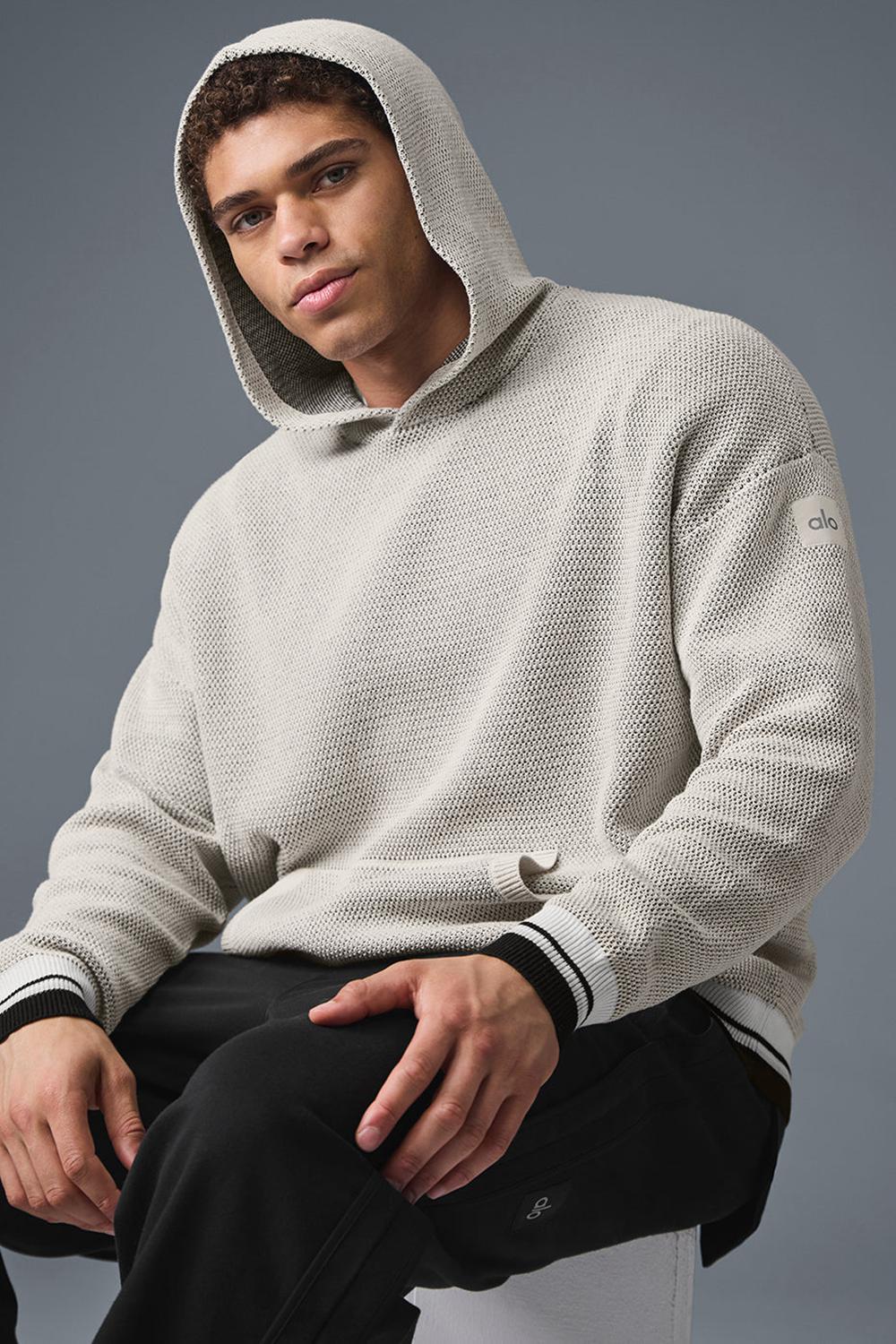 Sudadera con Capucha Alo Yoga Sports Club Knit Hombre Bone | España  OCDQ-98231