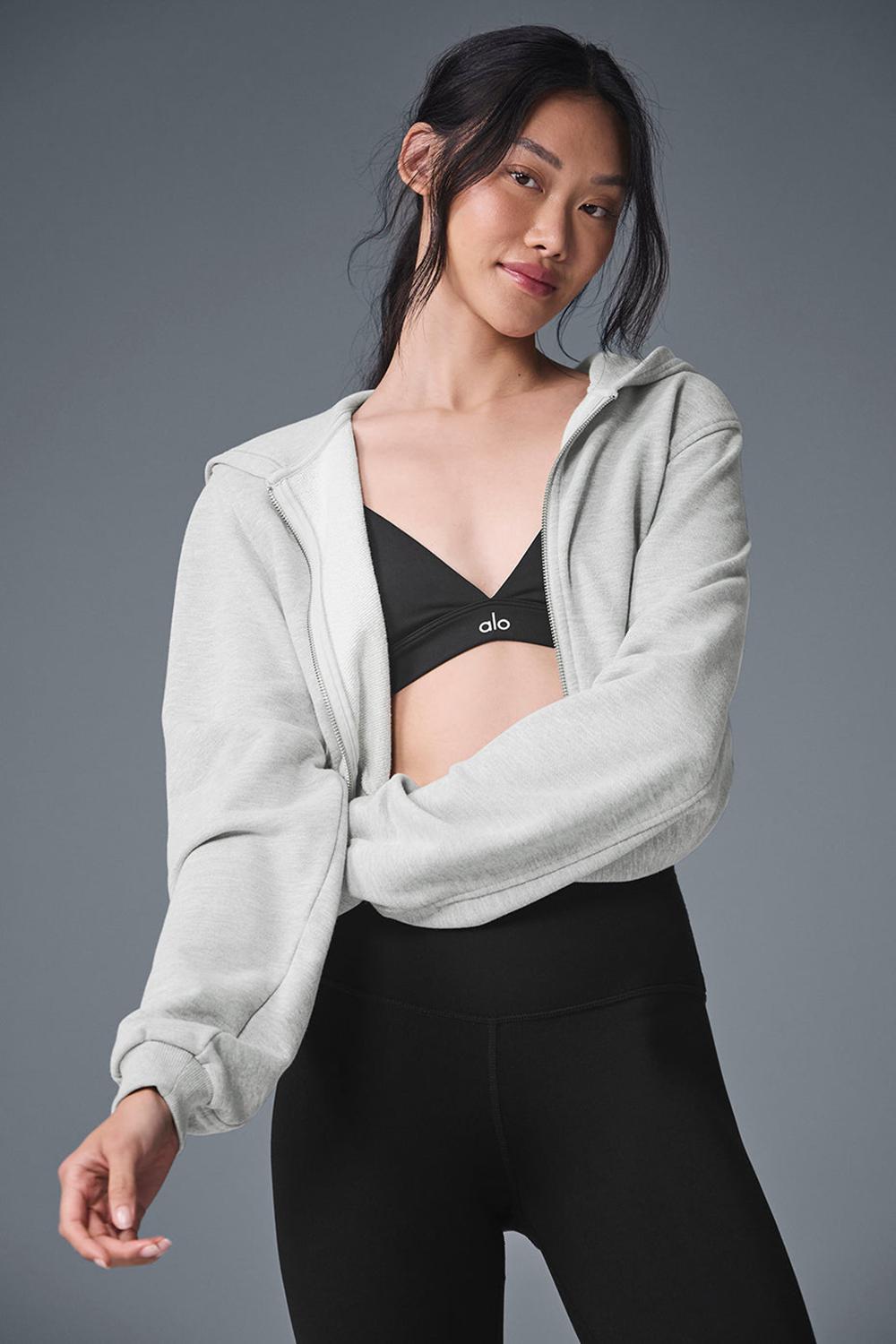 Sudadera con Capucha Alo Yoga Sweet Escape Zip Up Mujer Gris | España  XNPG-25487