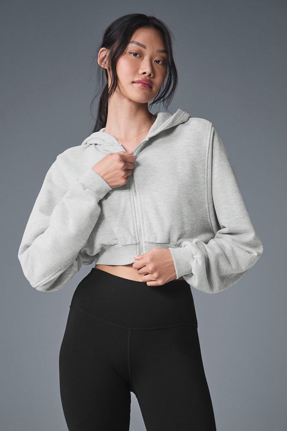 Sudadera con Capucha Alo Yoga Sweet Escape Zip Up Mujer Gris | España  XNPG-25487