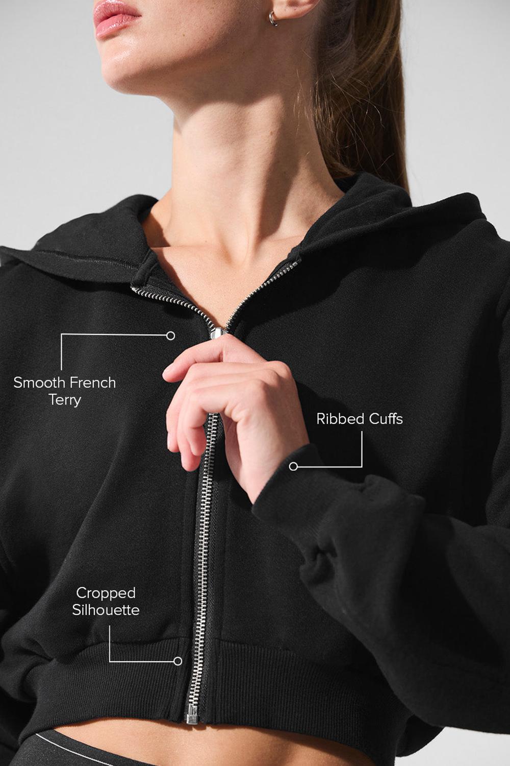 Sudadera con Capucha Alo Yoga Sweet Escape Zip Up Mujer Negras | España  VLQP-14396