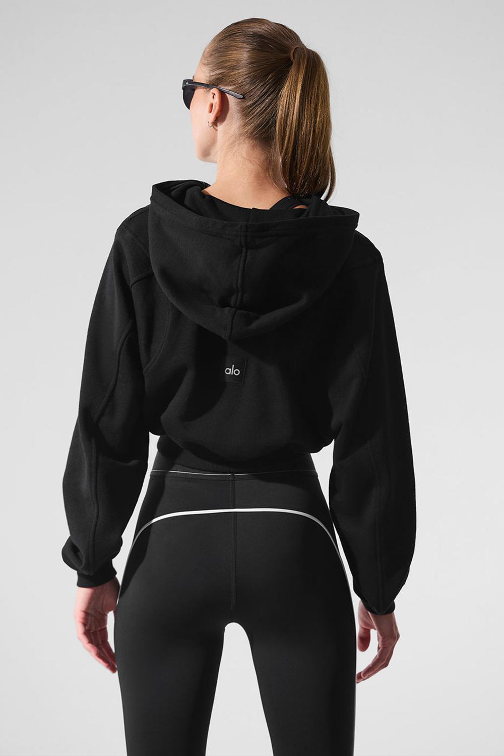 Sudadera con Capucha Alo Yoga Sweet Escape Zip Up Mujer Negras | España  VLQP-14396