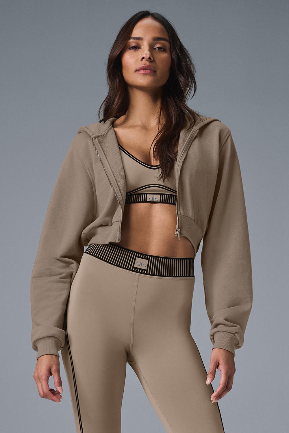 Sudadera con Capucha Alo Yoga Sweet Escape Zip Up Mujer Gravel | España  VPLC-34156