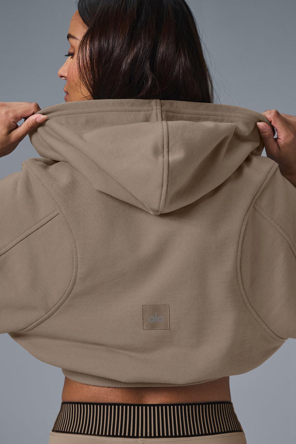 Sudadera con Capucha Alo Yoga Sweet Escape Zip Up Mujer Gravel | España  VPLC-34156