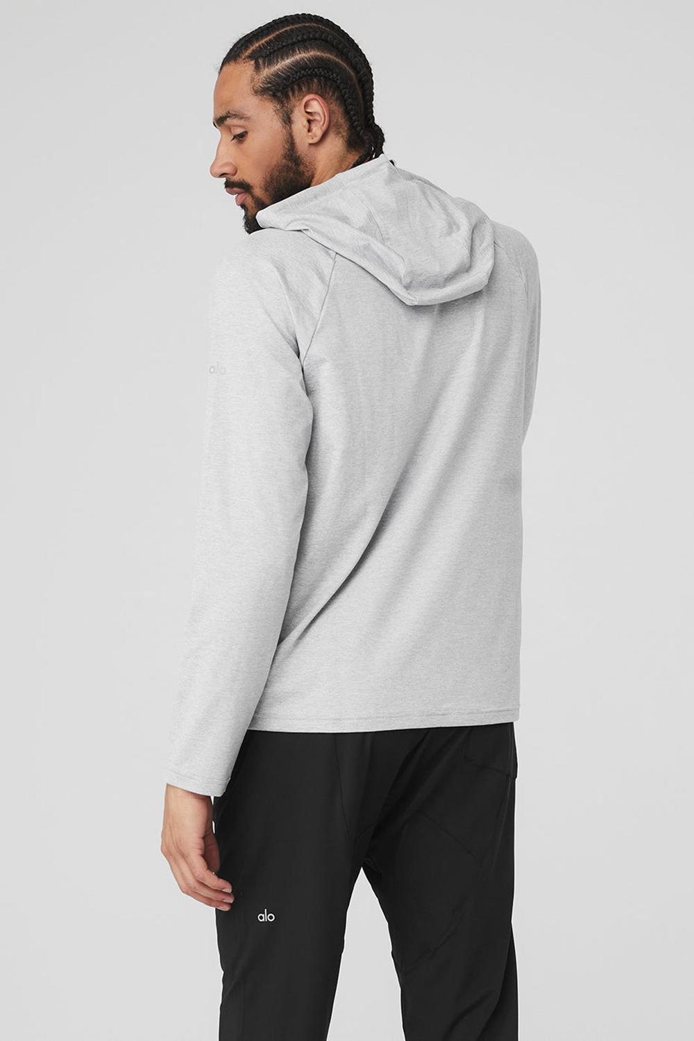 Sudadera con Capucha Alo Yoga The Conquer Hombre Gris | España  WCXJ-18206