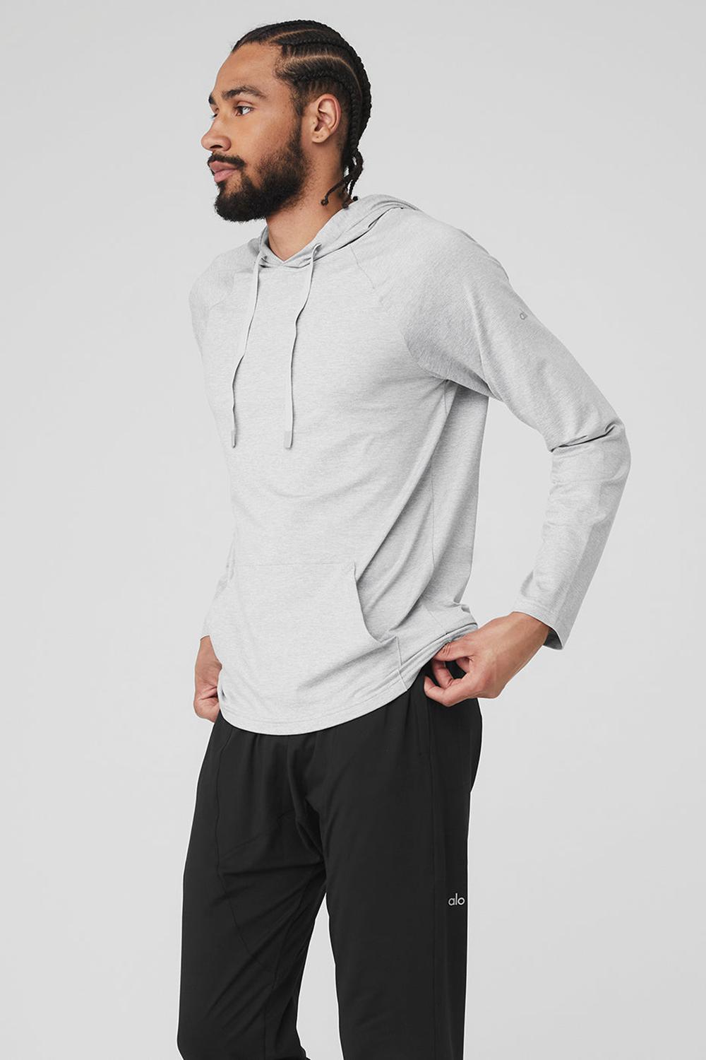 Sudadera con Capucha Alo Yoga The Conquer Hombre Gris | España  WCXJ-18206