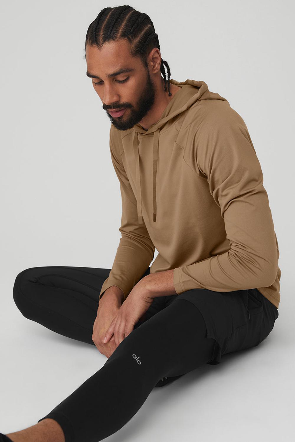 Sudadera con Capucha Alo Yoga The Conquer Hombre Gravel | España  YLMU-40536