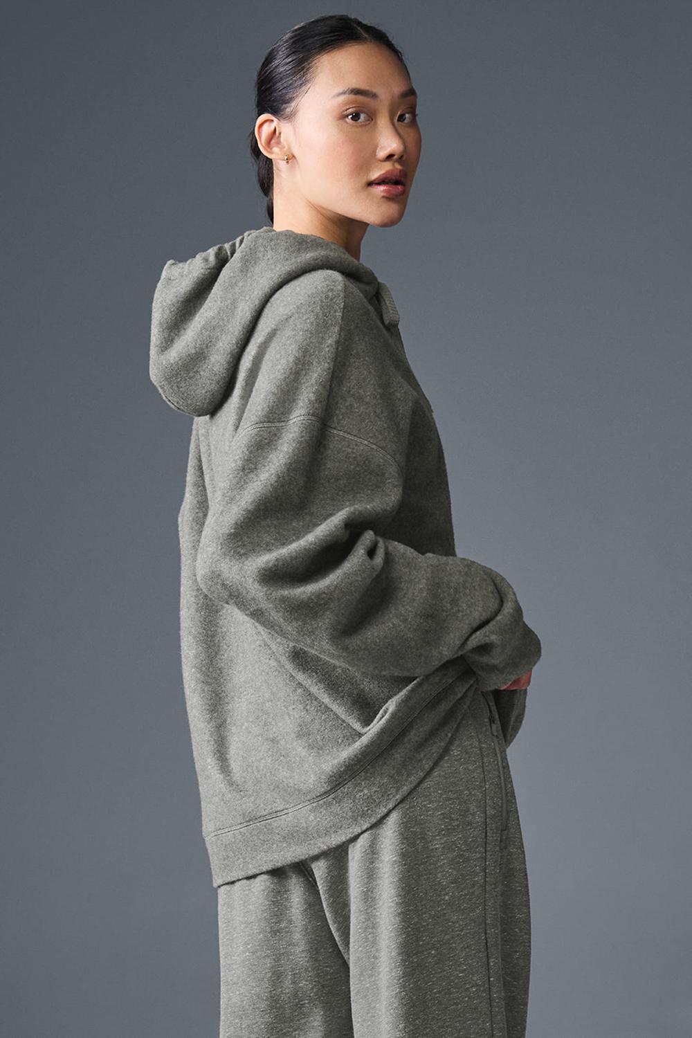 Sudadera con Capucha Alo Yoga Triumph Restore Mujer Gris | España  XJVF-96140