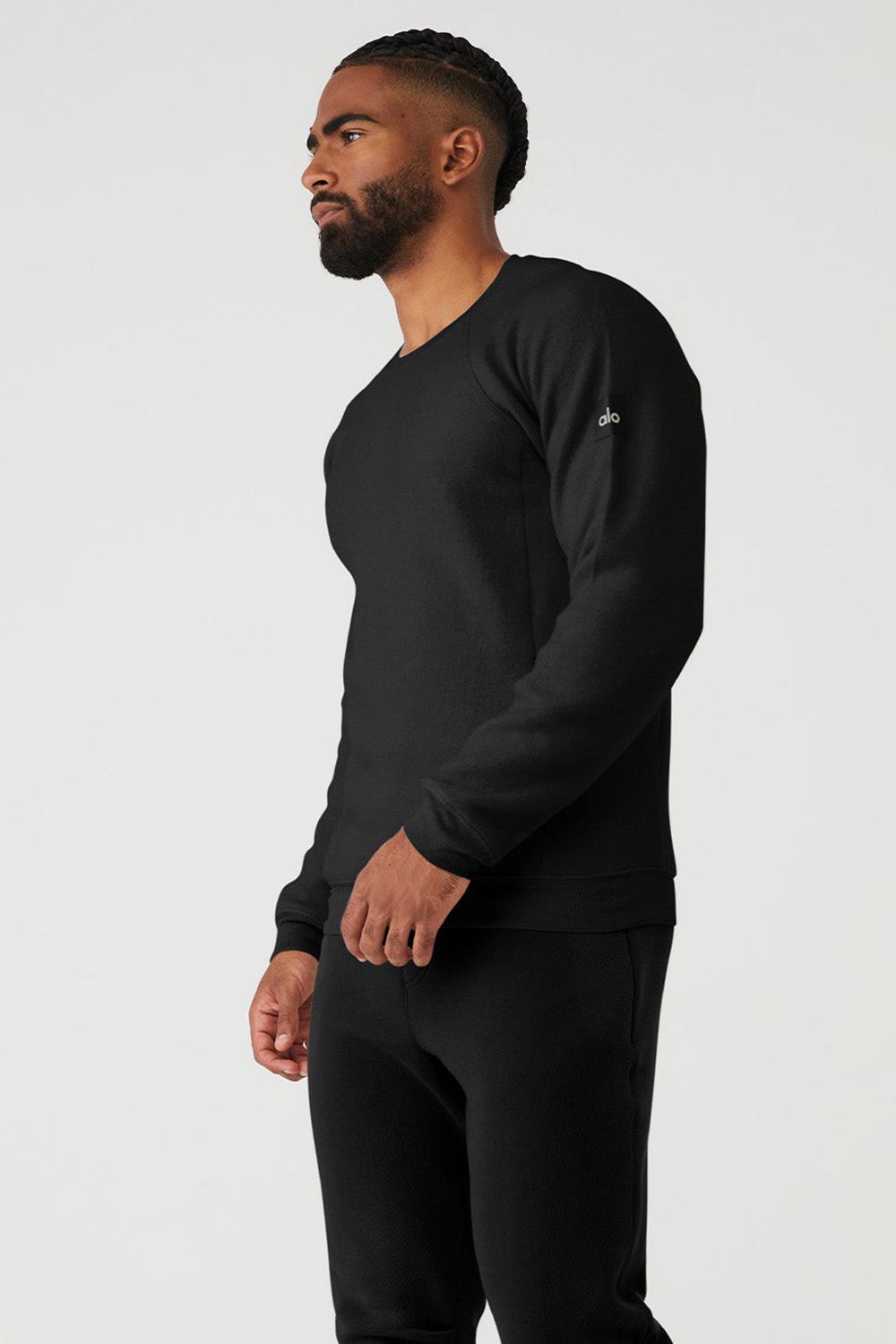 Sudaderas Alo Yoga Triumph Crew Neck Hombre Negras | España  TSFB-59601