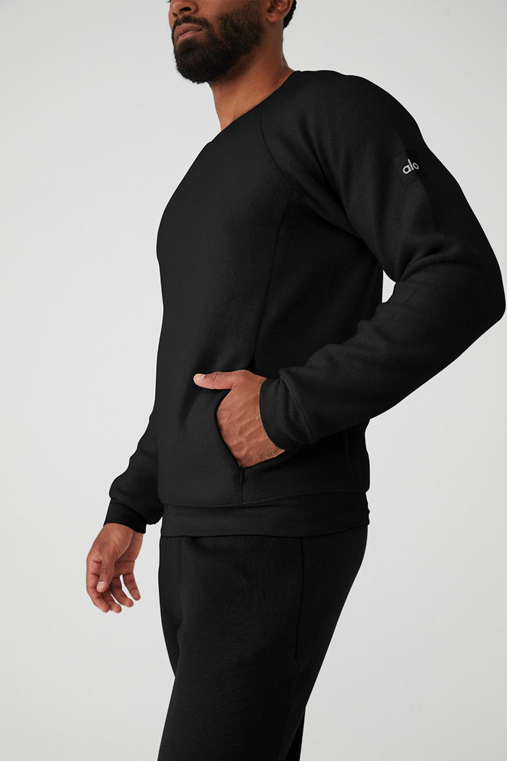 Sudaderas Alo Yoga Triumph Crew Neck Hombre Negras | España  TSFB-59601
