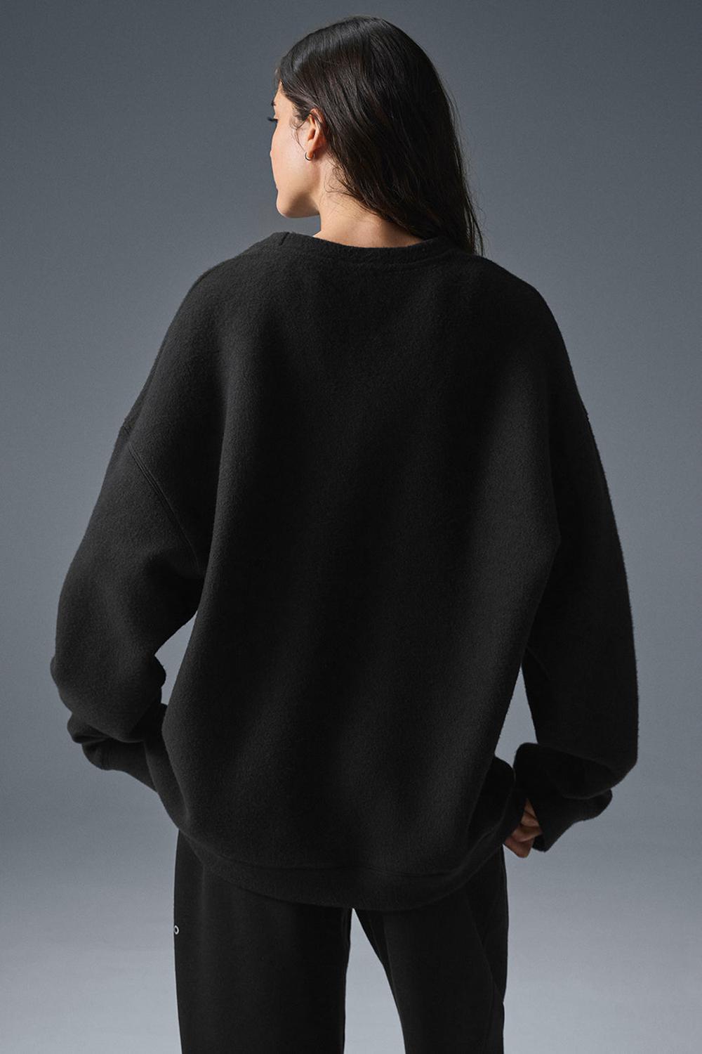 Sudaderas Alo Yoga Triumph Restore Crew Neck Mujer Negras | España  JRAW-69230