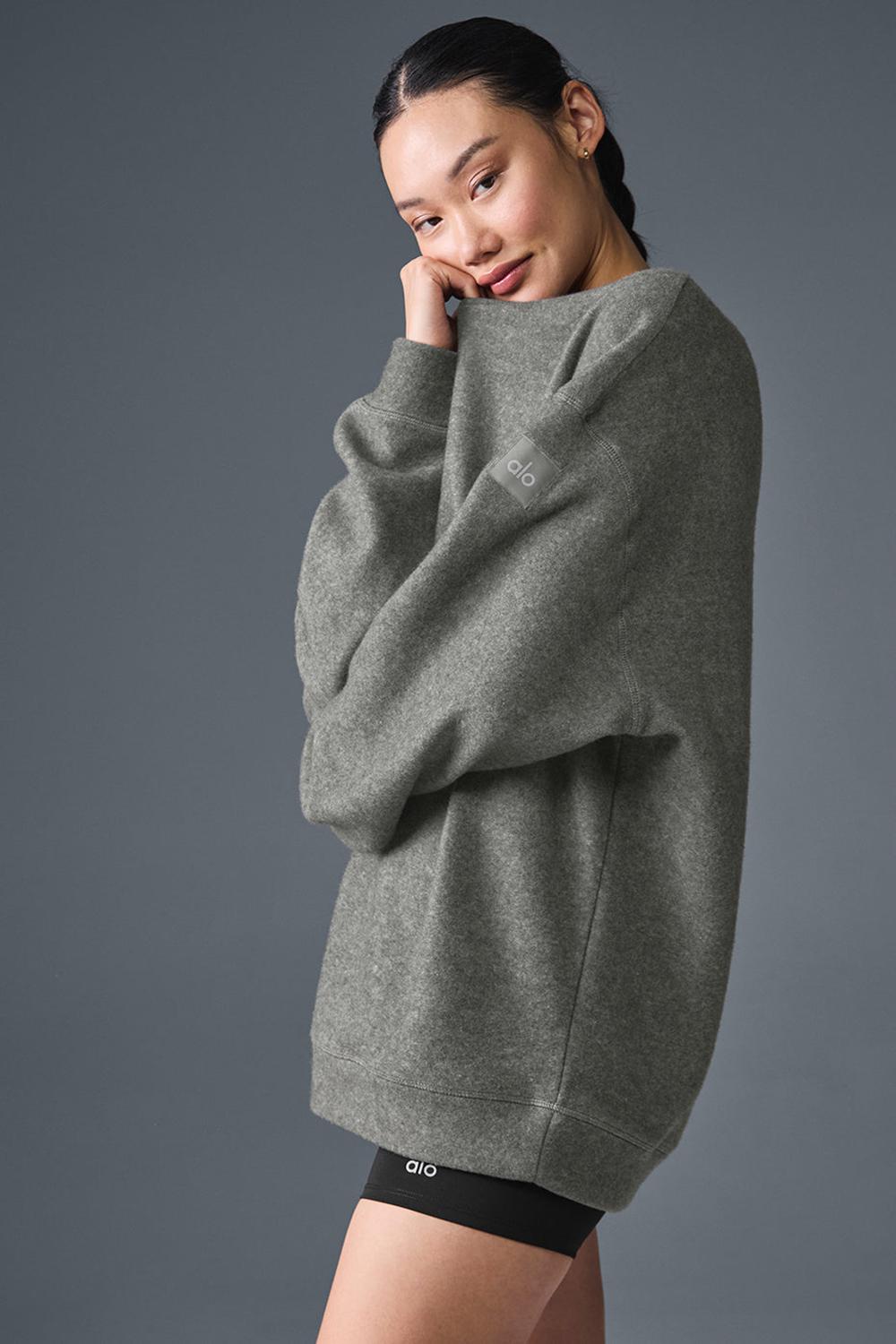 Sudaderas Alo Yoga Triumph Restore Crew Neck Mujer Gris | España  DEZI-19526