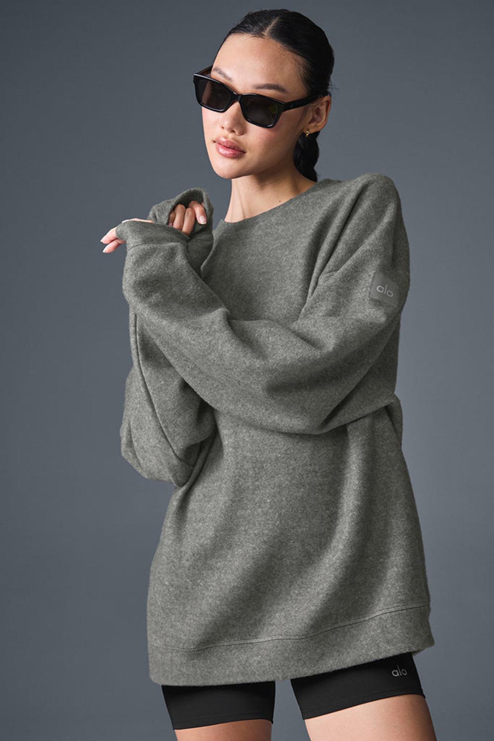 Sudaderas Alo Yoga Triumph Restore Crew Neck Mujer Gris | España  DEZI-19526