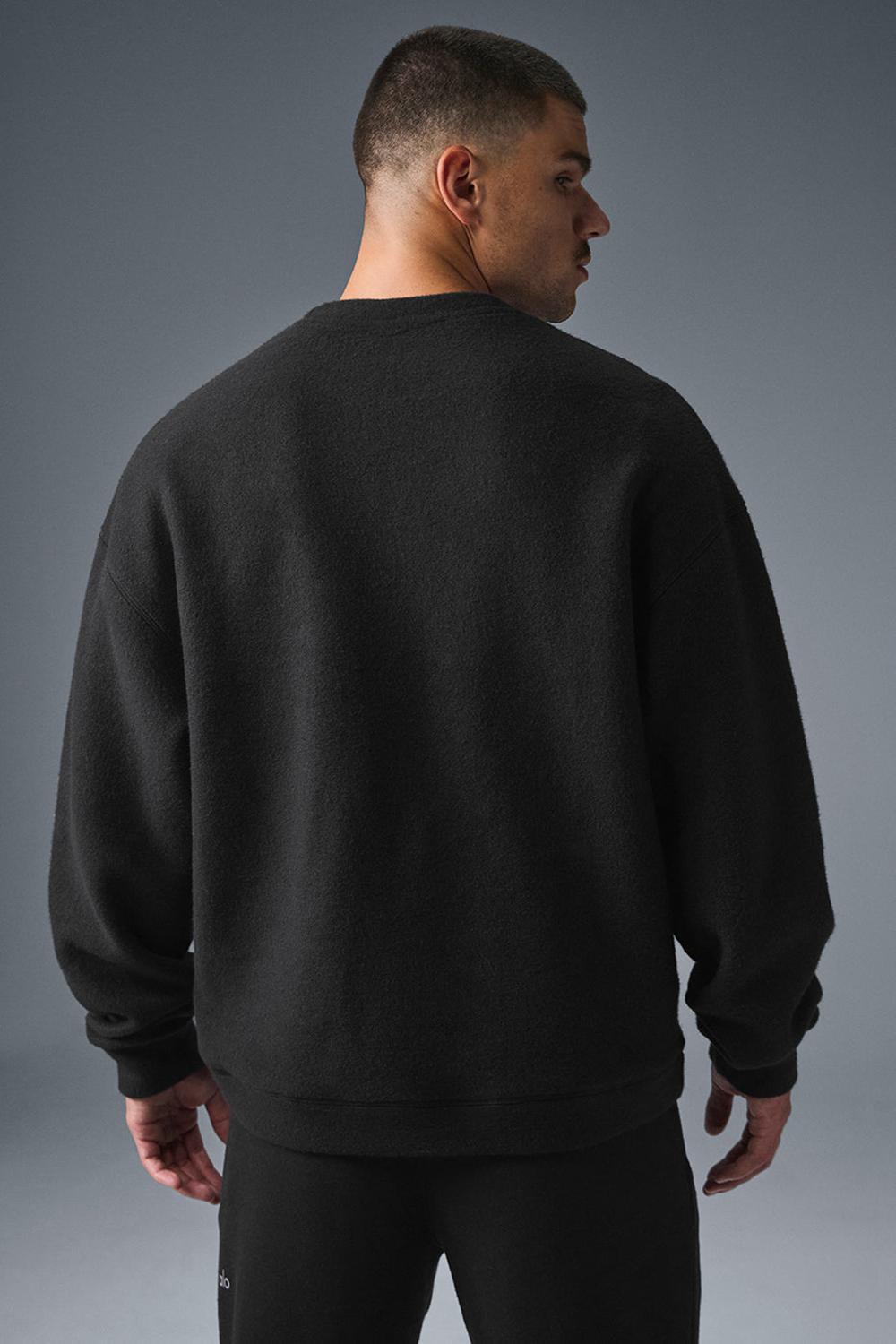 Sudaderas Alo Yoga Triumph Restore Crew Neck Hombre Negras | España  QYBO-51046
