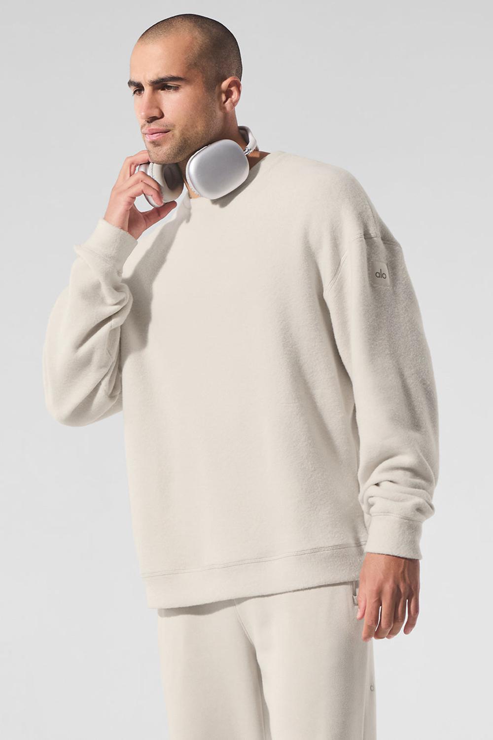 Sudaderas Alo Yoga Triumph Restore Crew Neck Hombre Bone | España  NQJU-35791