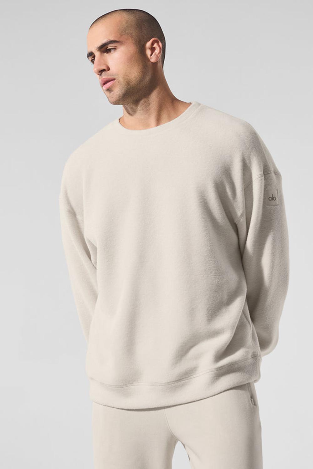 Sudaderas Alo Yoga Triumph Restore Crew Neck Hombre Bone | España  NQJU-35791