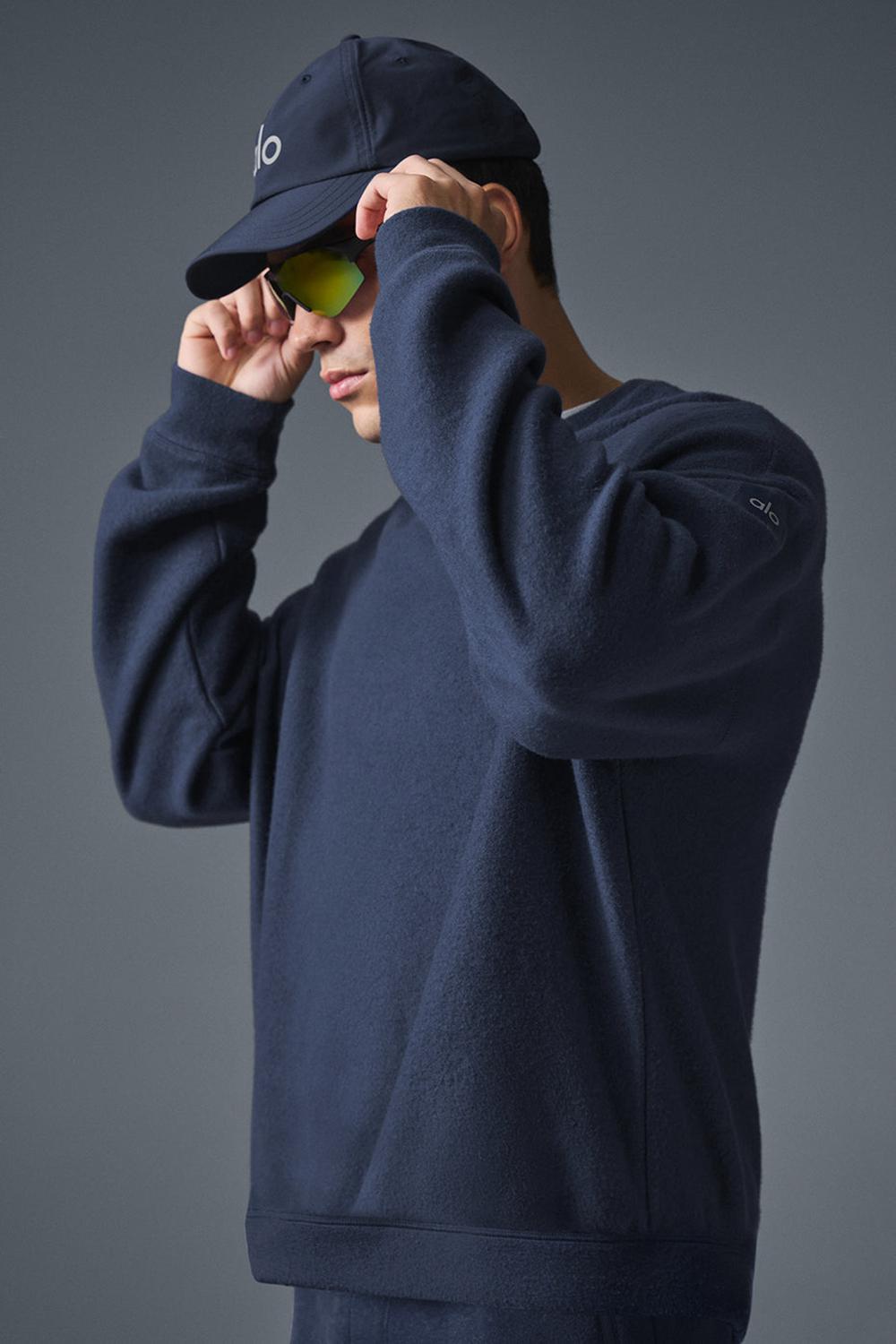 Sudaderas Alo Yoga Triumph Restore Crew Neck Hombre Azul Marino | España  XRZM-82530