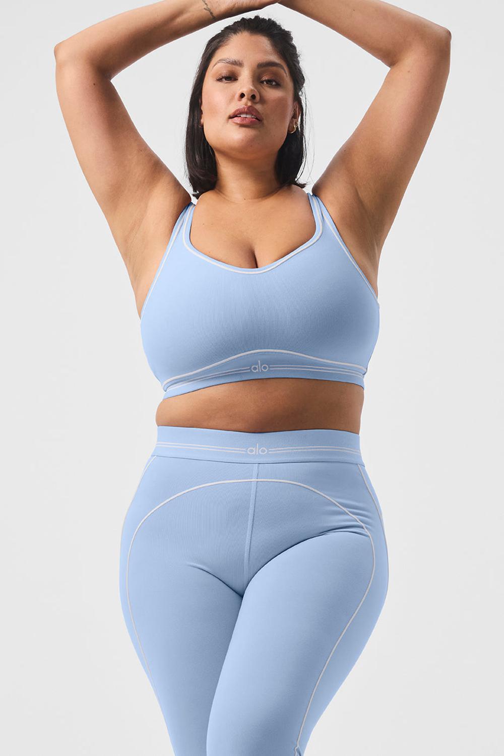 Sujetador Deportivo Alo Yoga Airbrush Heart Throb Mujer Azules Blancas | España  ZRSA-40187