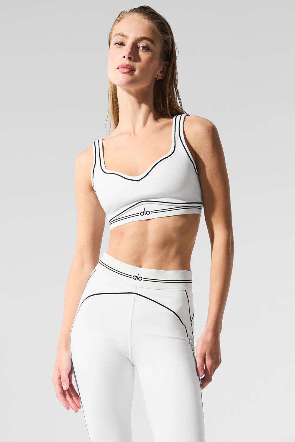 Sujetador Deportivo Alo Yoga Airbrush Heart Throb Mujer Blancas Negras | España  AOLS-09854
