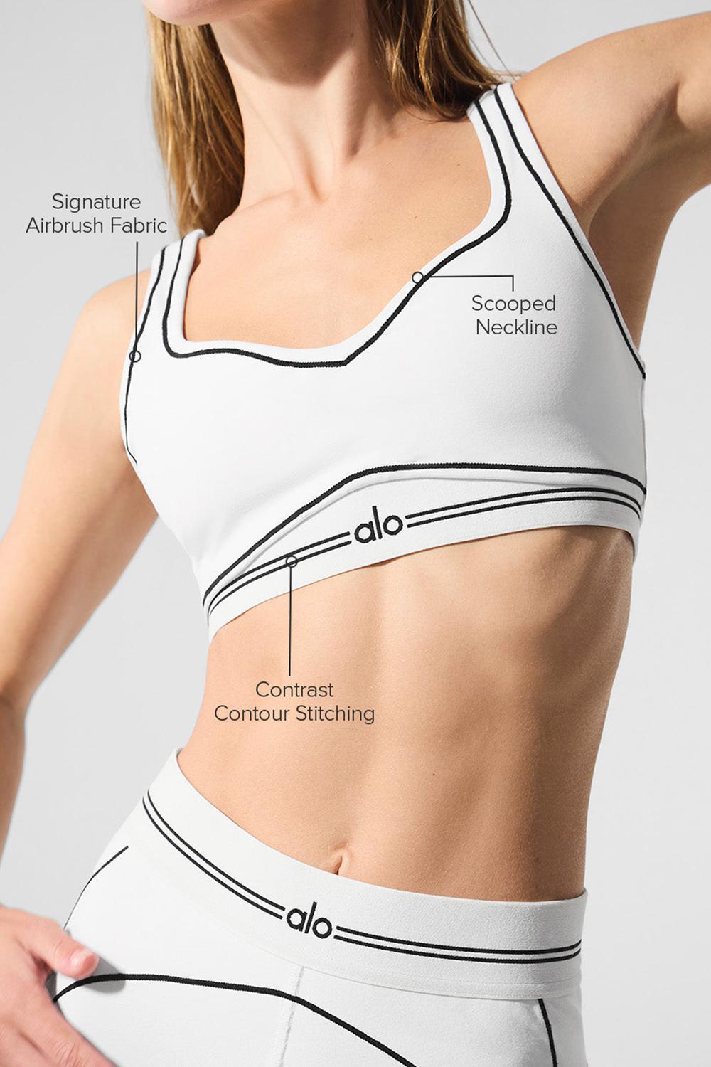Sujetador Deportivo Alo Yoga Airbrush Heart Throb Mujer Blancas Negras | España  AOLS-09854