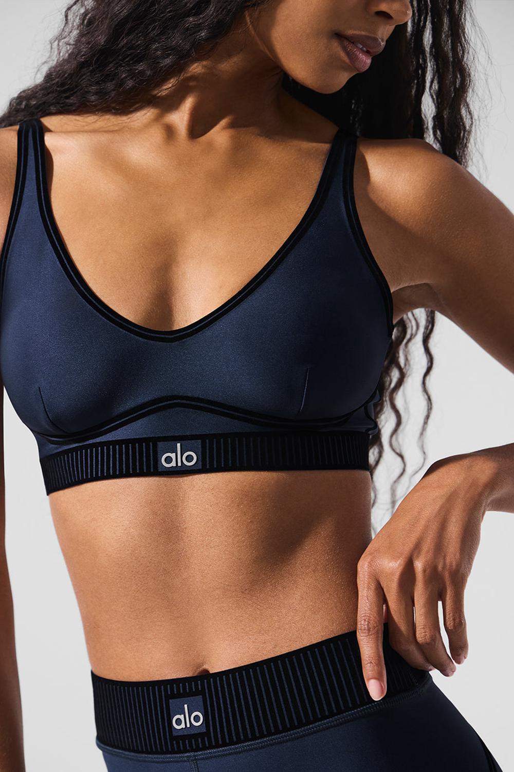 Sujetador Deportivo Alo Yoga Airlift Line Up Mujer Azul Marino | España  PUDO-05129