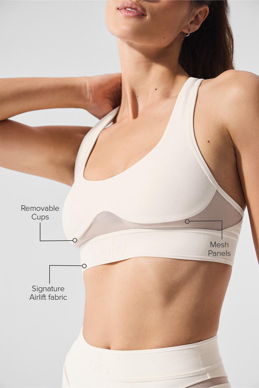 Sujetador Deportivo Alo Yoga Airlift Rebel Mujer Ivory | España  DXLY-43561