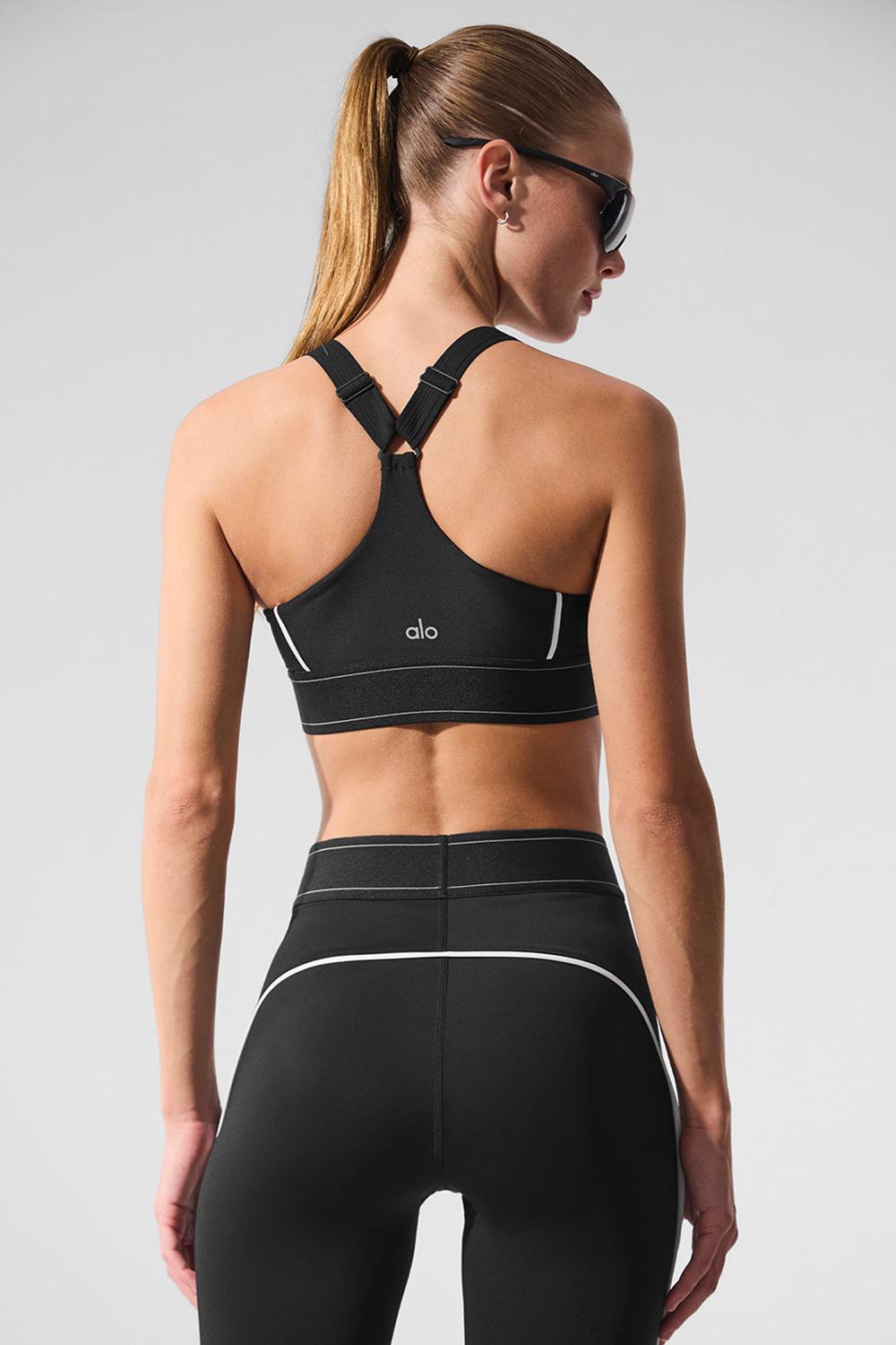 Sujetador Deportivo Alo Yoga Airlift Suit Up Mujer Negras Blancas | España  TJGS-04852