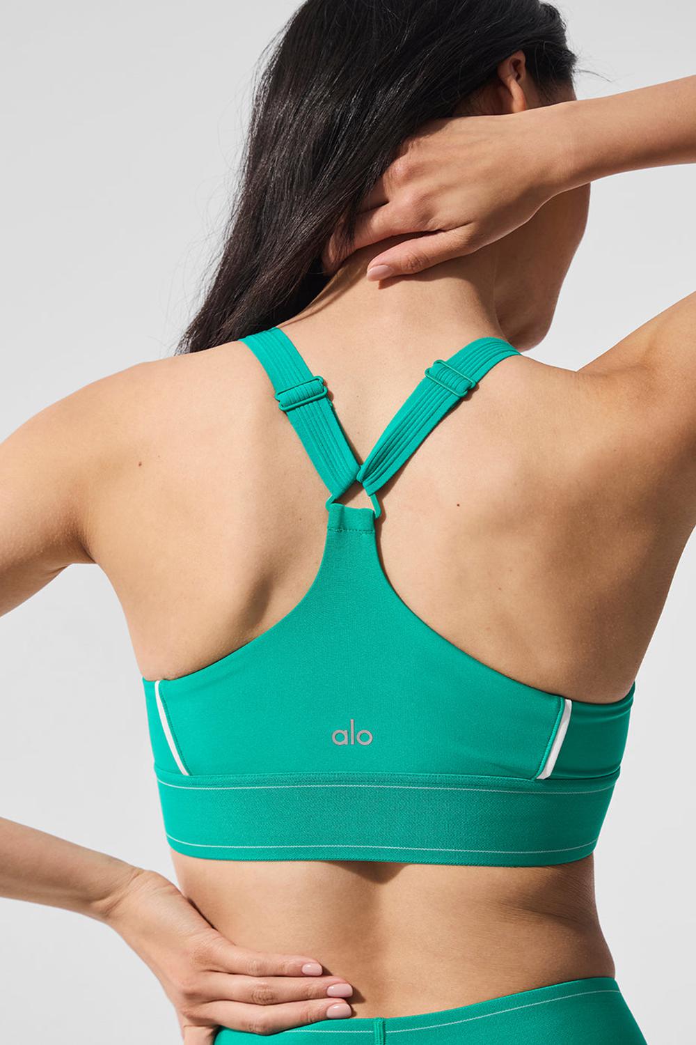 Sujetador Deportivo Alo Yoga Airlift Suit Up Mujer Verde Blancas | España  GNIP-96320