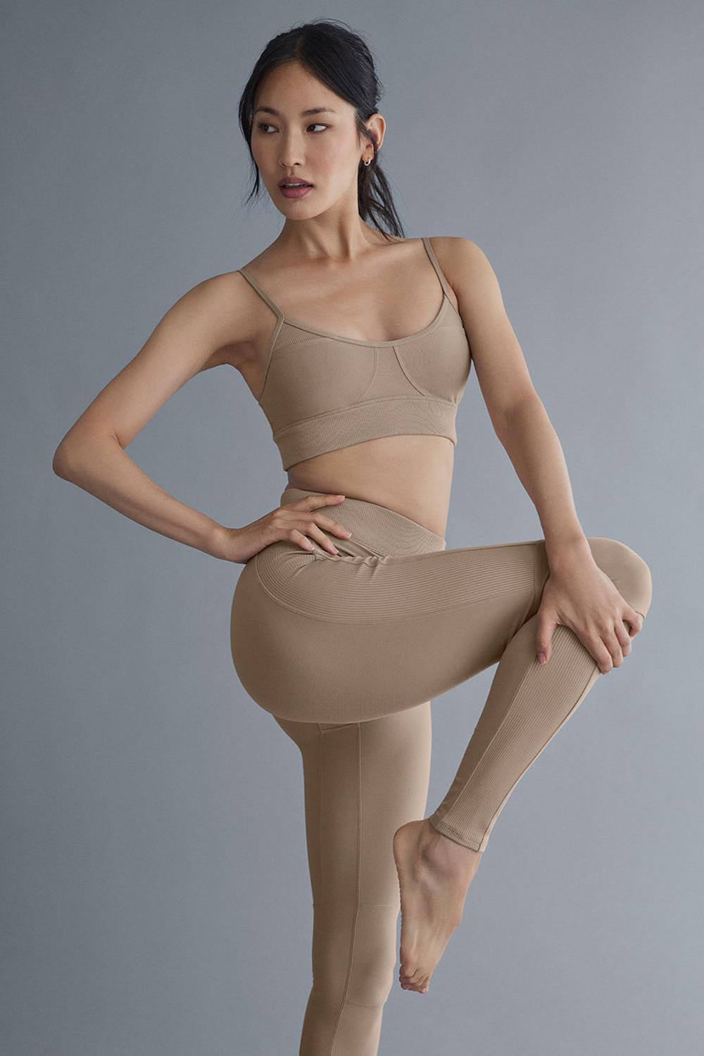 Sujetador Deportivo Alo Yoga Alosoft Head Start Mujer Gravel | España  RDZU-21740