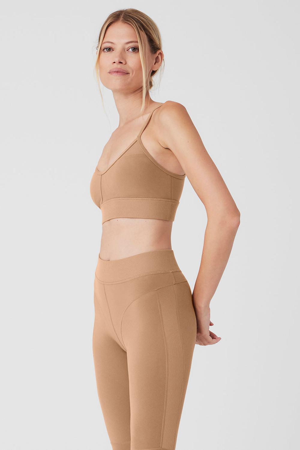 Sujetador Deportivo Alo Yoga Alosoft Head Start Mujer Toasted Almond | España  ZBPH-12765