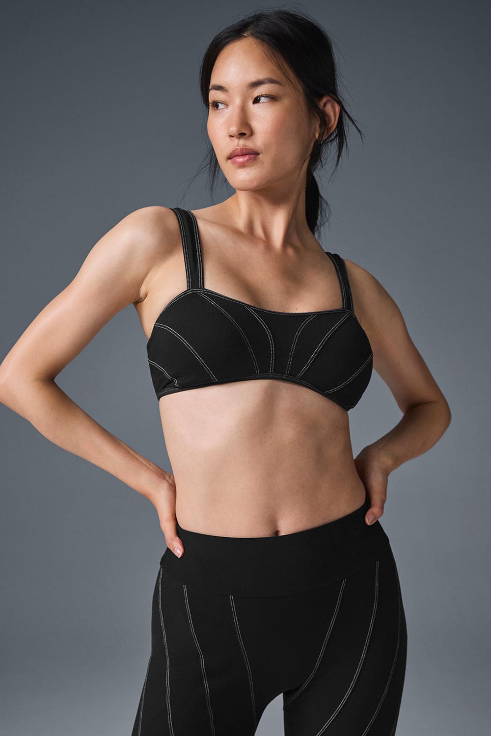 Sujetador Deportivo Alo Yoga Alosoft Sunray Mujer Negras Blancas | España  MCKG-73240