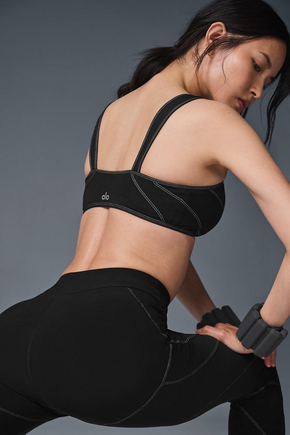 Sujetador Deportivo Alo Yoga Alosoft Sunray Mujer Negras Blancas | España  MCKG-73240