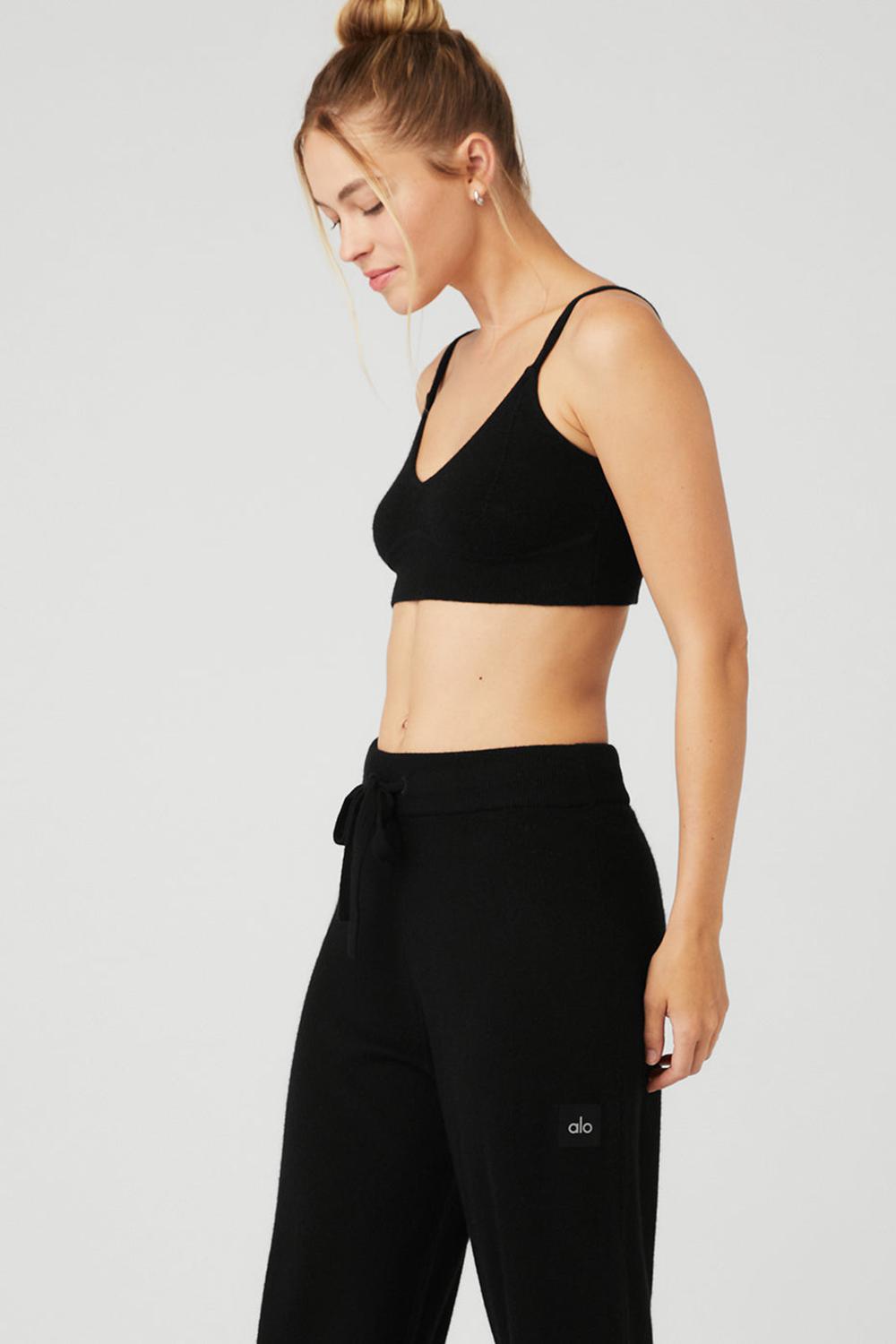 Sujetador Deportivo Alo Yoga Cashmere Jet Set Mujer Negras | España  AHYW-20581