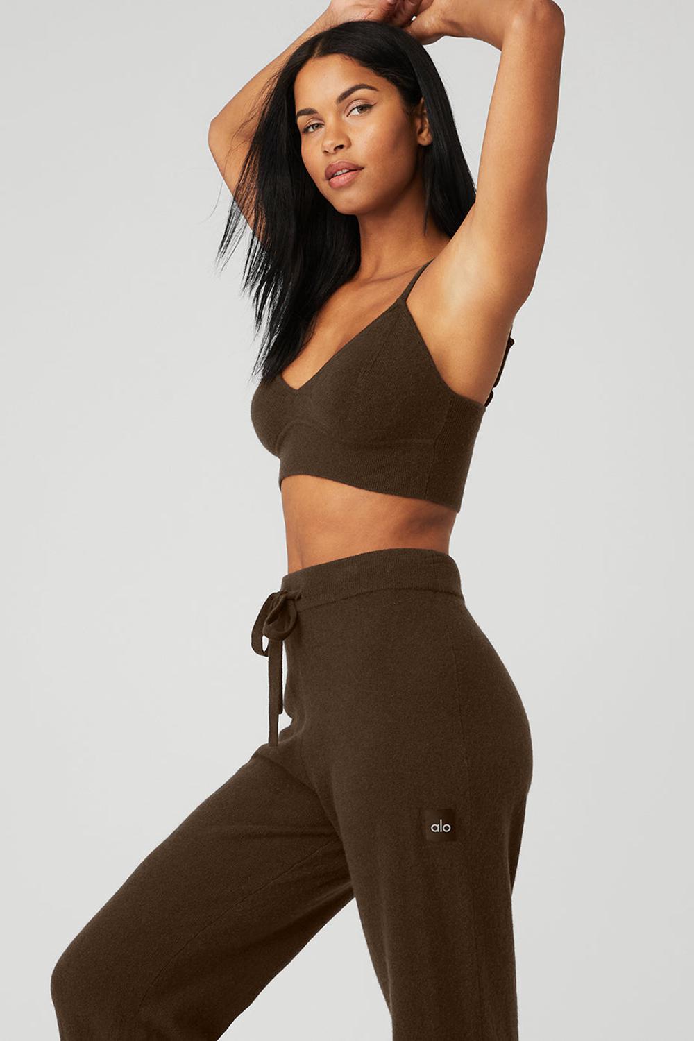 Sujetador Deportivo Alo Yoga Cashmere Jet Set Mujer Espresso | España  OHWD-75916