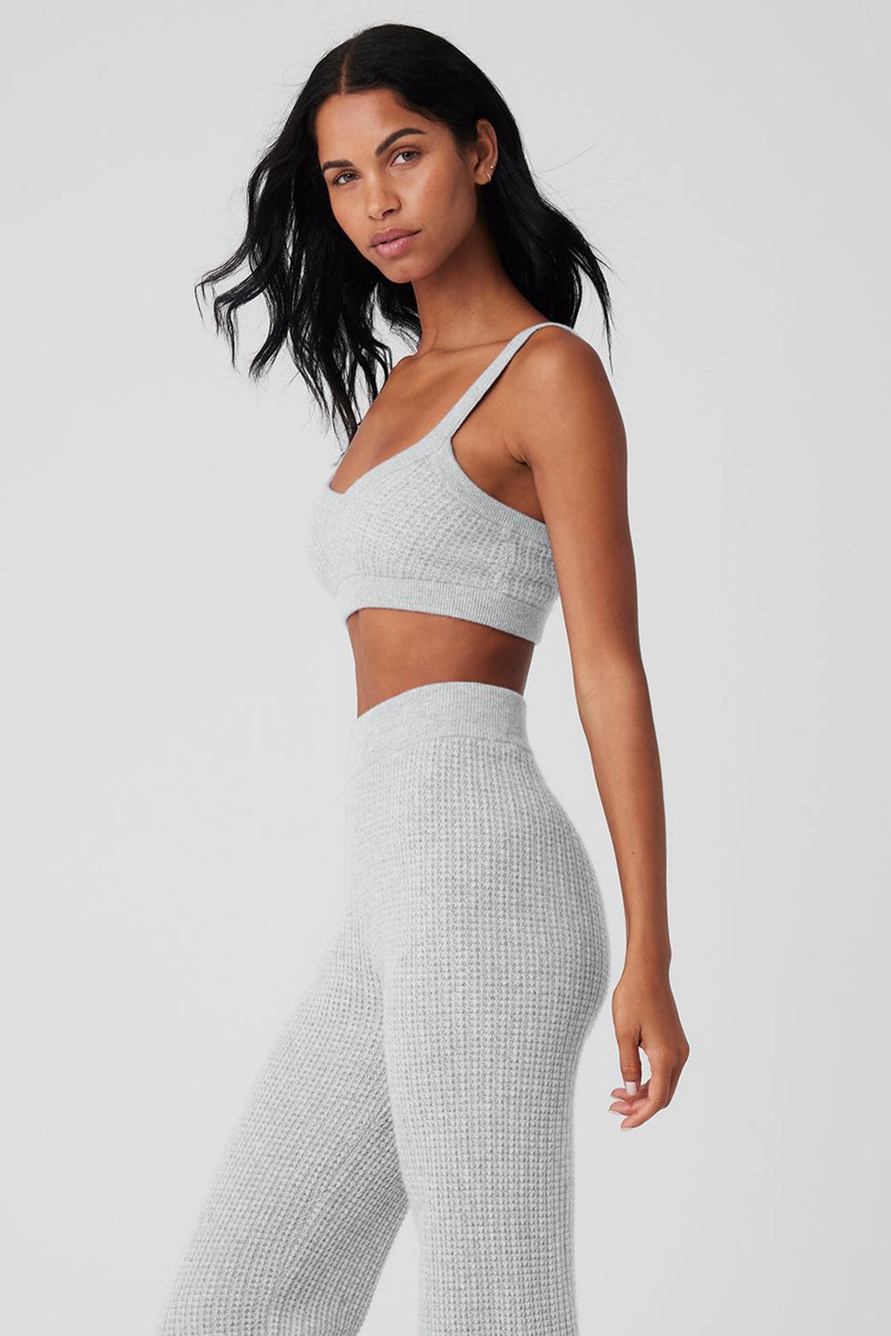Sujetador Deportivo Alo Yoga Cashmere Plush Waffle V-Neck Mujer Gris | España  ZHNE-54017