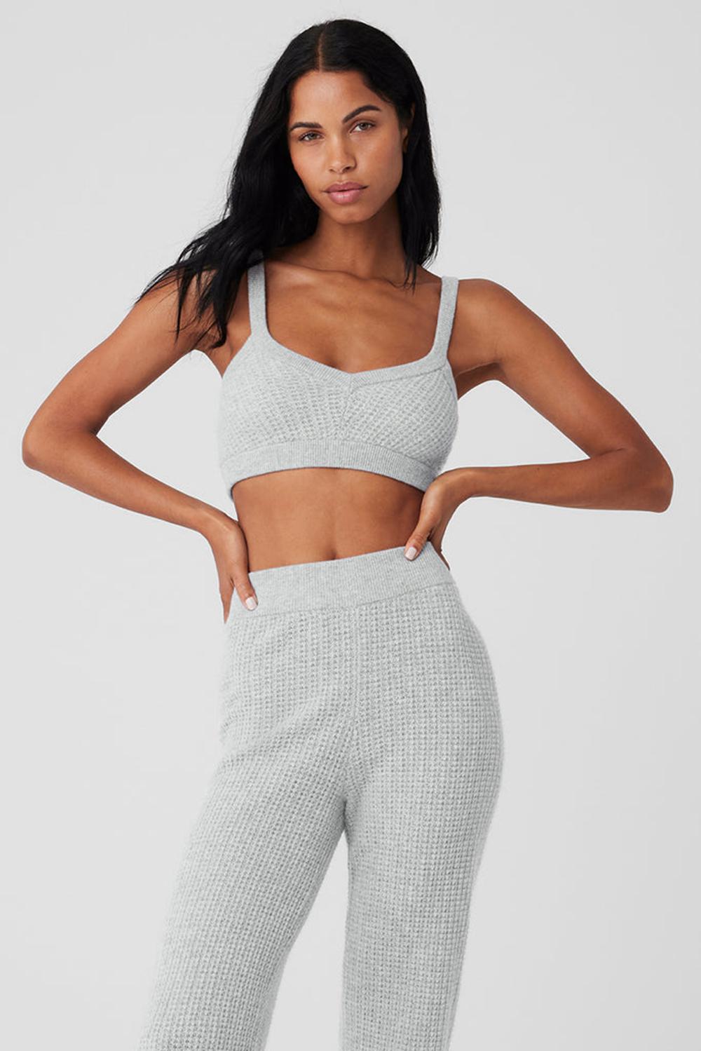 Sujetador Deportivo Alo Yoga Cashmere Plush Waffle V-Neck Mujer Gris | España  ZHNE-54017