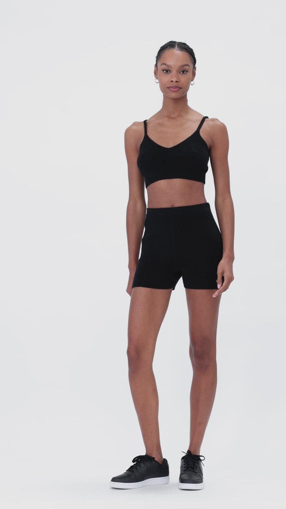 Sujetador Deportivo Alo Yoga Cashmere Ribbed Staycation Mujer Negras | España  QRKX-02534