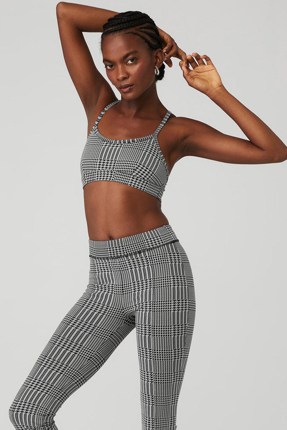 Sujetador Deportivo Alo Yoga Jacquard Glenplaid Gratitude Mujer Titanium Negras | España  PGNO-31249