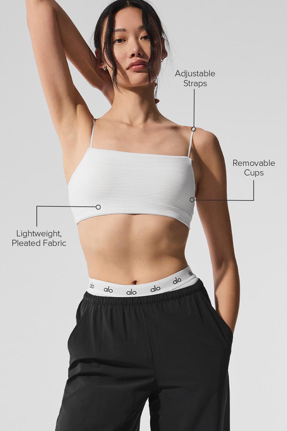 Sujetador Deportivo Alo Yoga Micro Plisse Game On Mujer Blancas | España  YOZB-20456