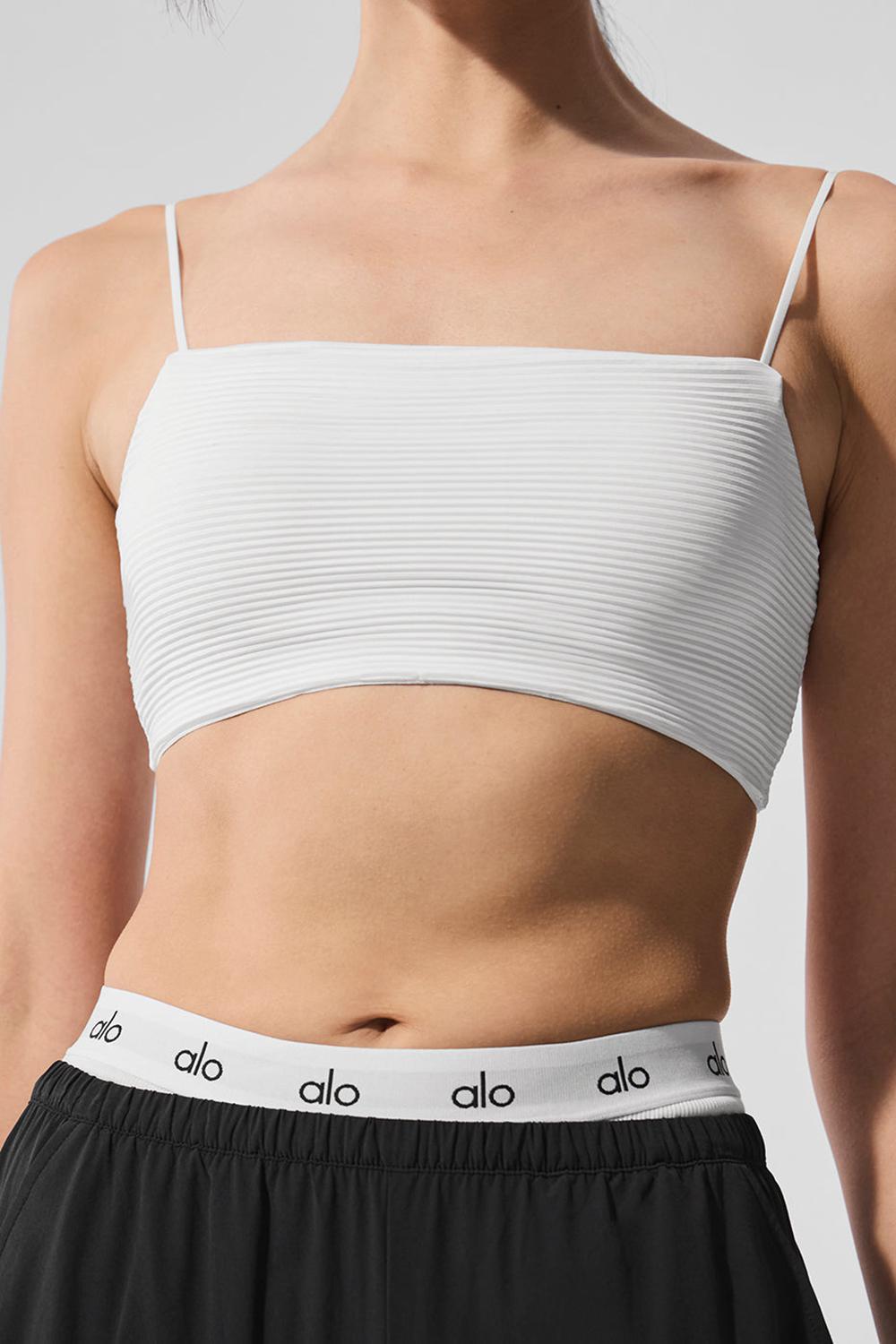 Sujetador Deportivo Alo Yoga Micro Plisse Game On Mujer Blancas | España  YOZB-20456