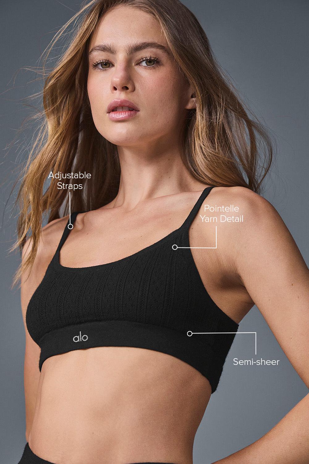 Sujetador Deportivo Alo Yoga Pointelle Sweater Be Mine Mujer Negras | España  RZUM-81240