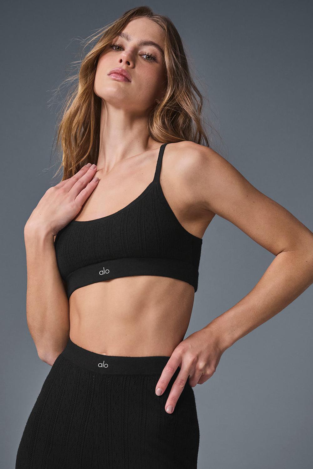 Sujetador Deportivo Alo Yoga Pointelle Sweater Be Mine Mujer Negras | España  RZUM-81240