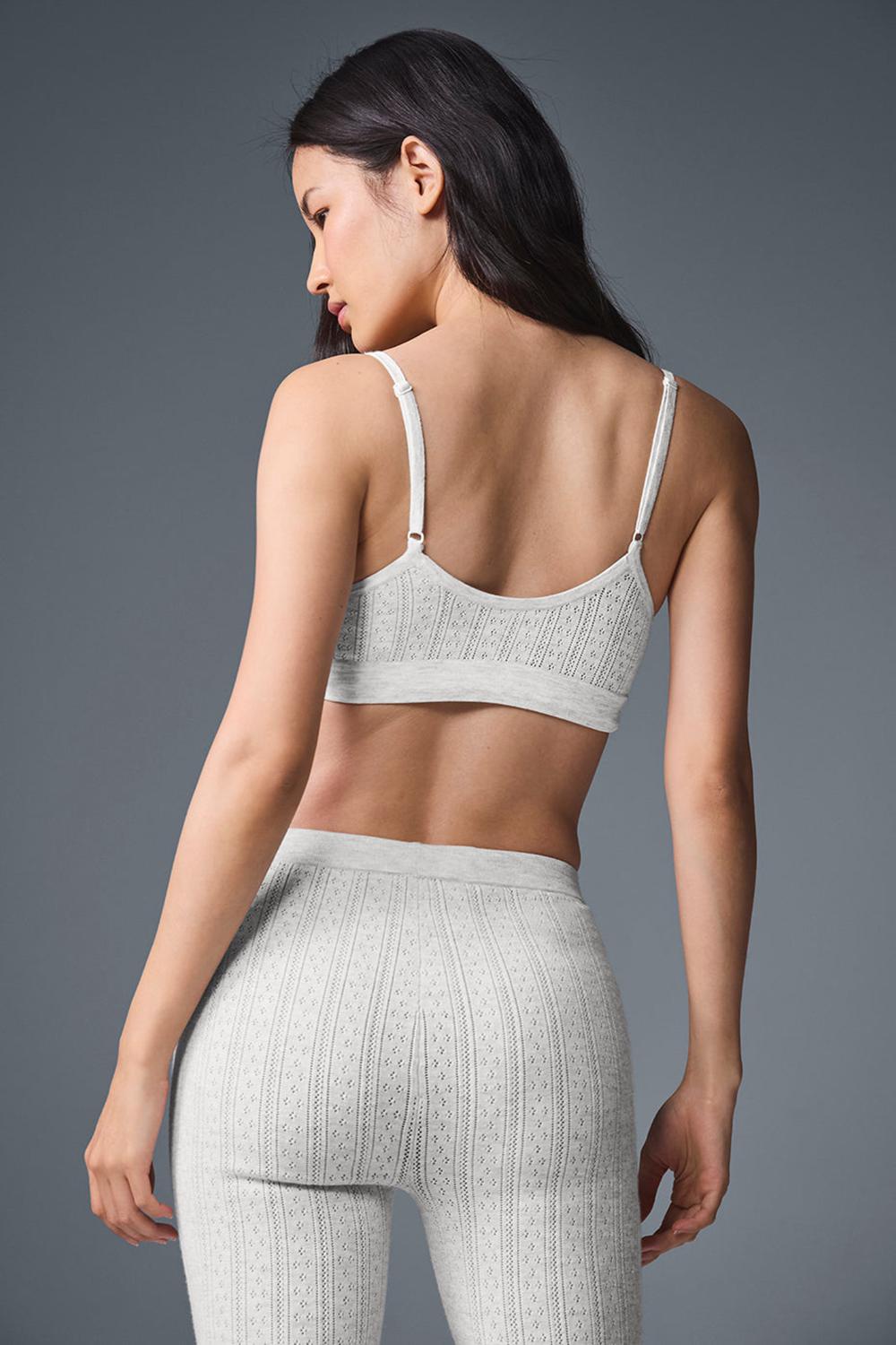 Sujetador Deportivo Alo Yoga Pointelle Sweater Be Mine Mujer Gris Claro | España  TVKQ-53102