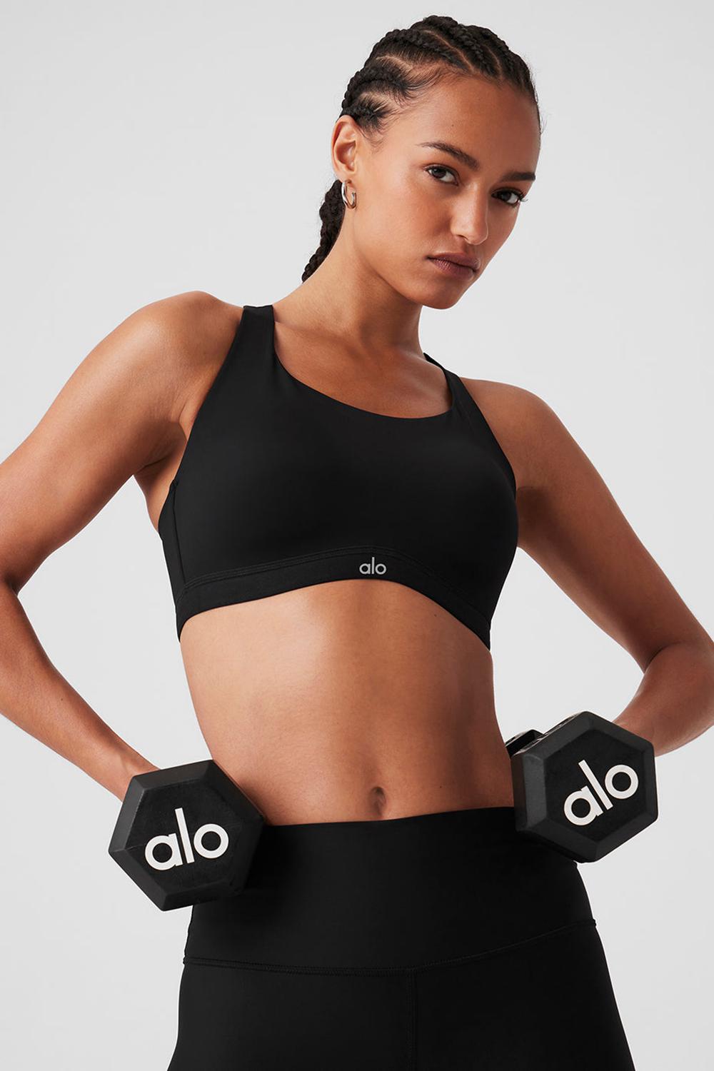 Sujetador Deportivo Alo Yoga Power Move High Impact Mujer Negras | España  ASDF-75084